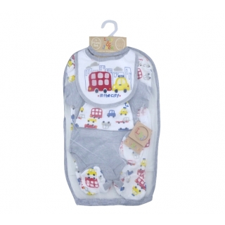 Five Piece Baby Layette Set in a net bag - In The City --  £6.99 per item - 3 pack